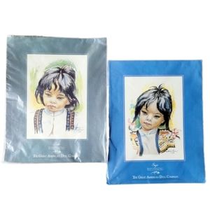 Vintage Great American Doll Company Suzi & Puyi Watercolor Portrait Posters
